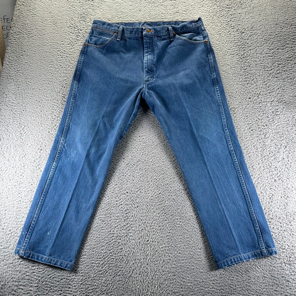 Vintage Wrangler 13MWZ Jeans Mens 38x30 Blue Cotton Denim Straight Workwear